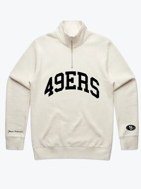 🍒 Peace Collective -San Francisco 49ers Collegiate Quarter Zip - Ivory